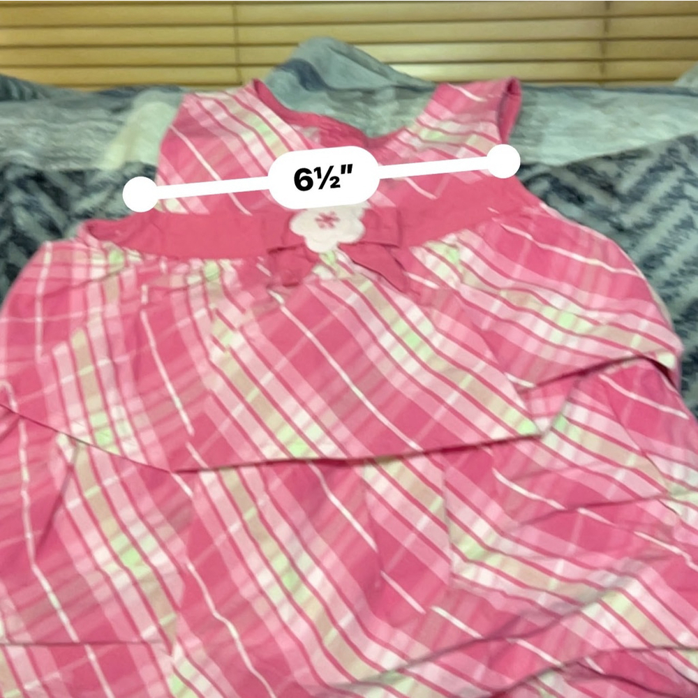 Gymboree Baby Pink Plaid Ruffle Dress 18-24M Flower Accent - Picture 5 of 7